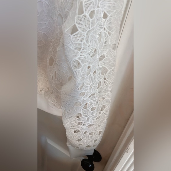 NWT Jason Wu Lace Bomber Jacket White Cropped Floral Zip Up DesignerMSRP $325 - Picture 7 of 9